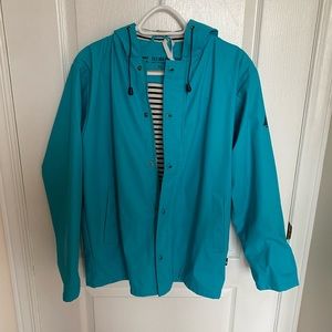 Nautical Sailor-Inspired Lined Rain Jacket